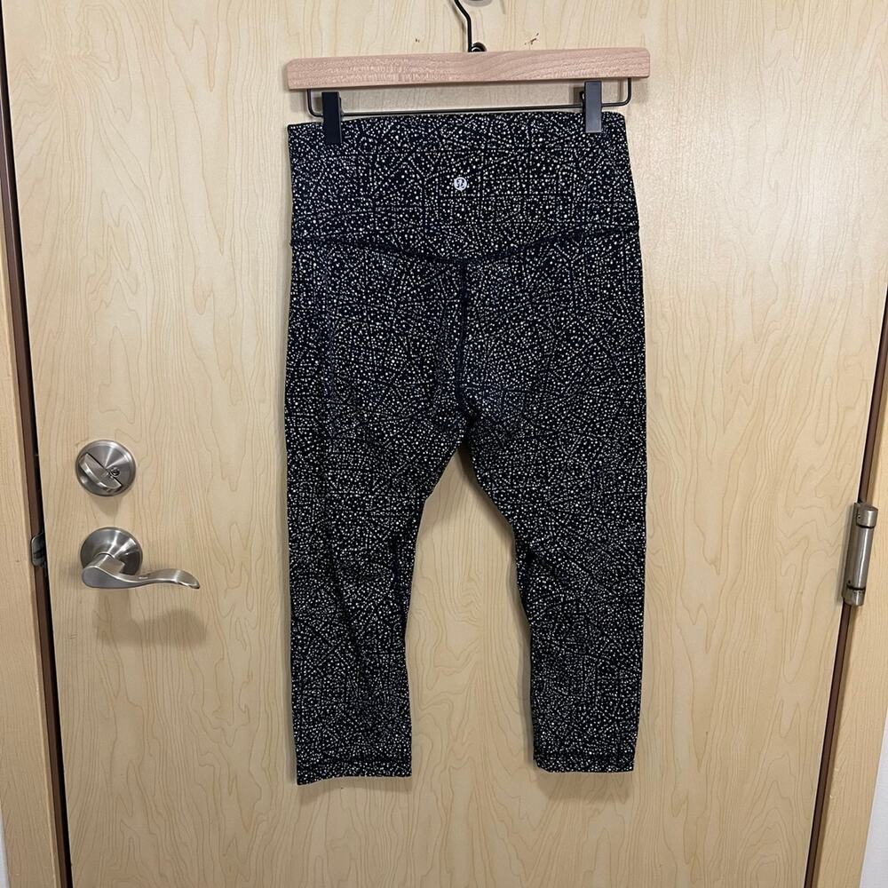 Lululemon Align Crop 21" Luminesce Splatter Ice Grey Black
